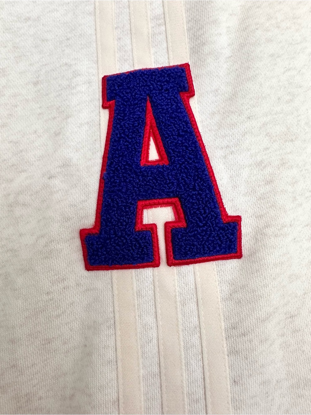 adidas Cream Track Joggers with Navy Red 'A' Patch - Picture 4 of 6